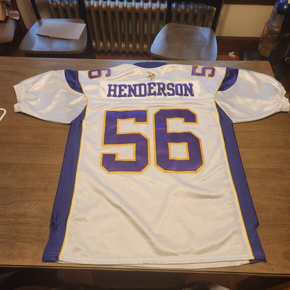 Reebok EJ E.J. Henderson #56 Minnesota Vikings Jersey Mens Sz 54 White Stitched - Picture 5 of 10